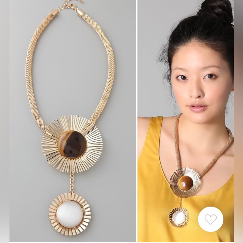 Tuleste Double Sunburst Pendant Necklace